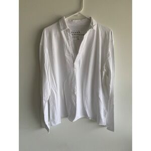 Frank & Eileen White Long-Sleeve V-Neck Polo Shirt